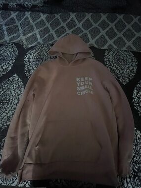SHEIN Dusty Pink "Keep Your Small Circle" Men's Pullover Hoodie